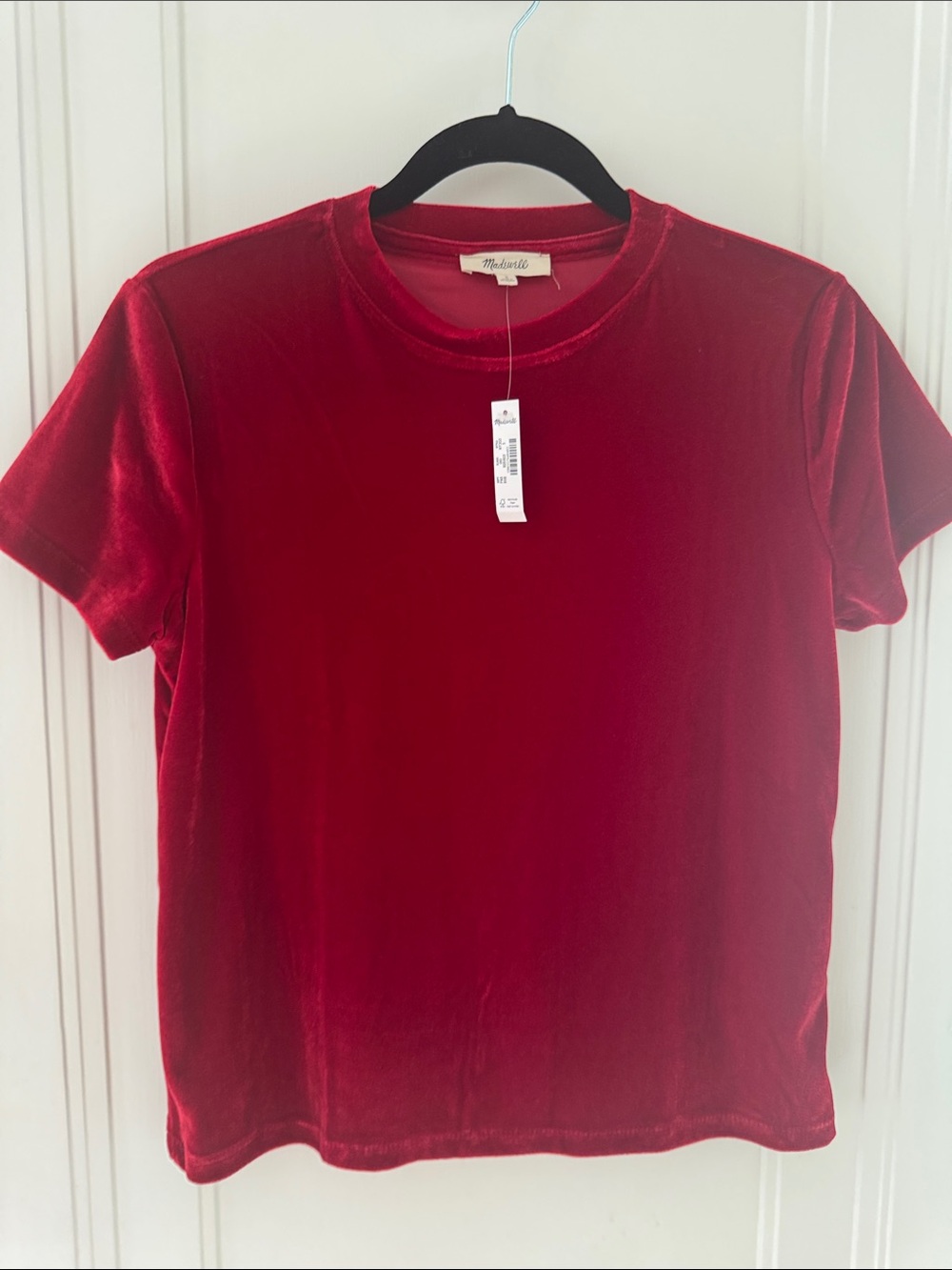 Madewell Crimson Velvet Short-Sleeve Crewneck Tee
